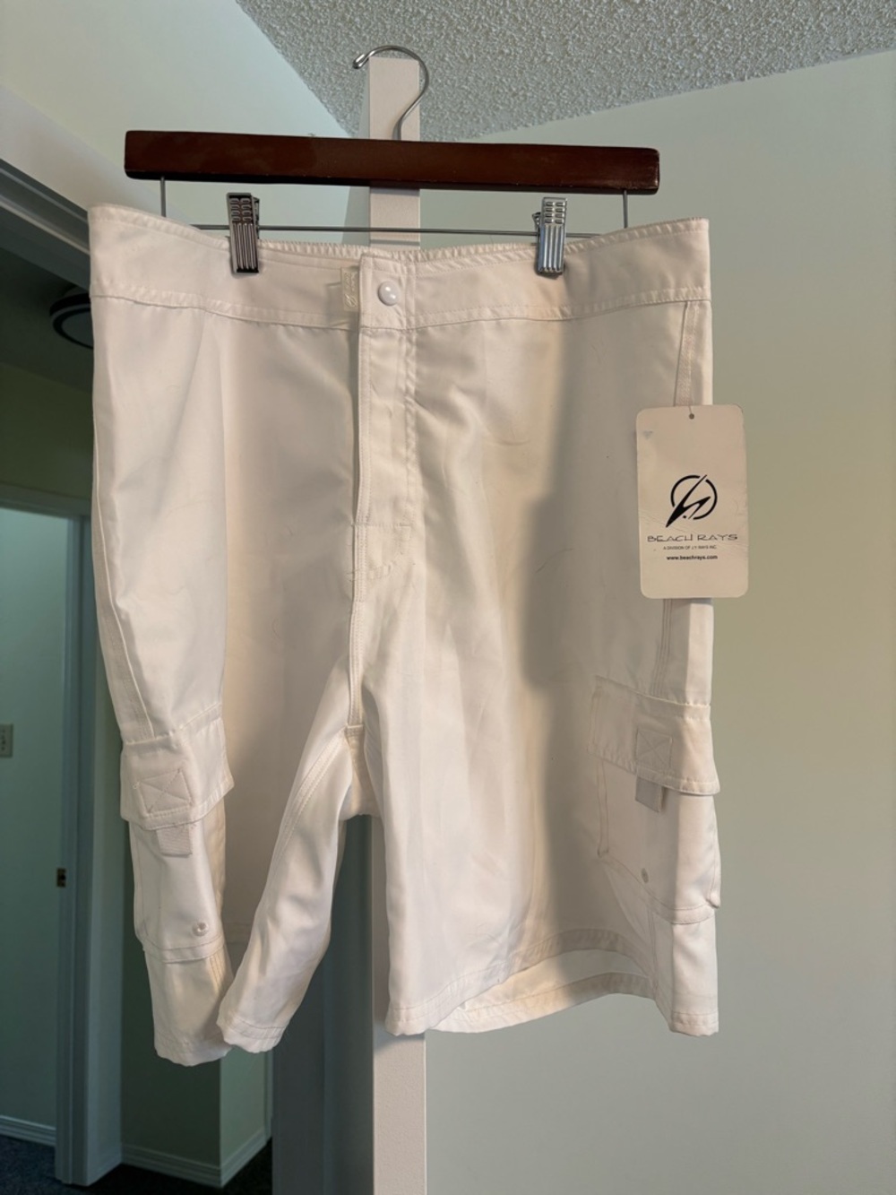 Beach Rays Women's White Cargo Bermuda Shorts